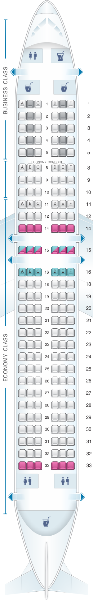 Seat map for KLM Boeing B737 900