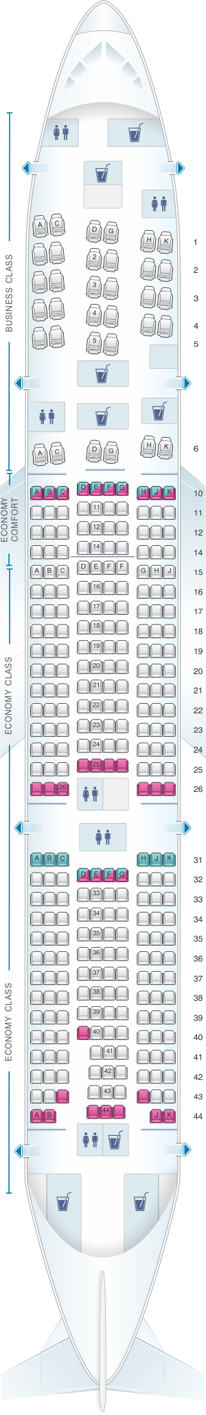 Boeing 777 Wide Body Jet Seating Chart