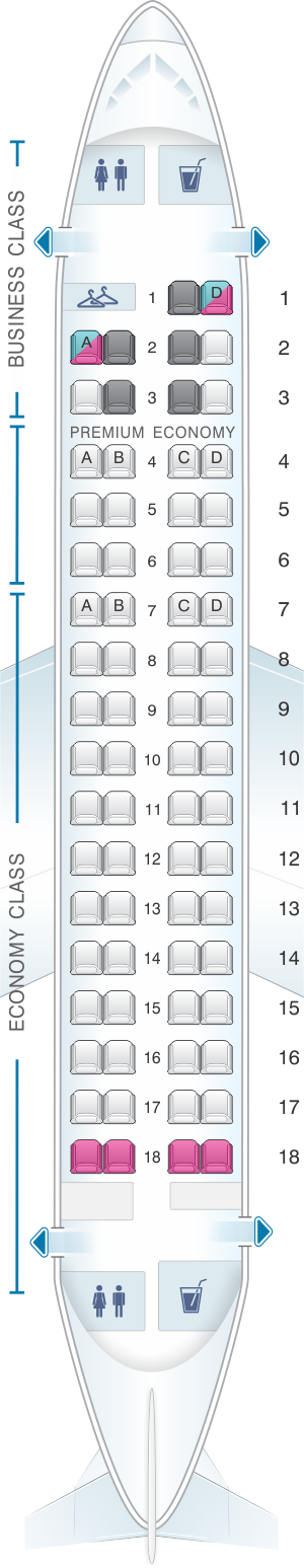 Seat map for LOT Polish Airlines Embraer 170