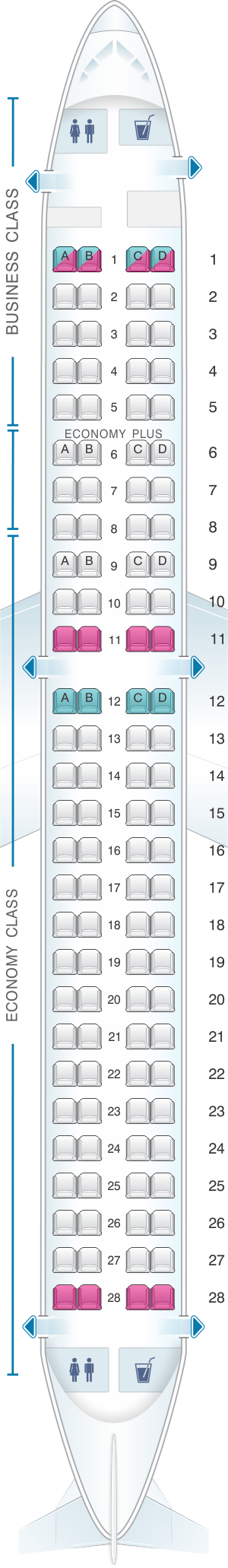 Seat map for LOT Polish Airlines Embraer 195