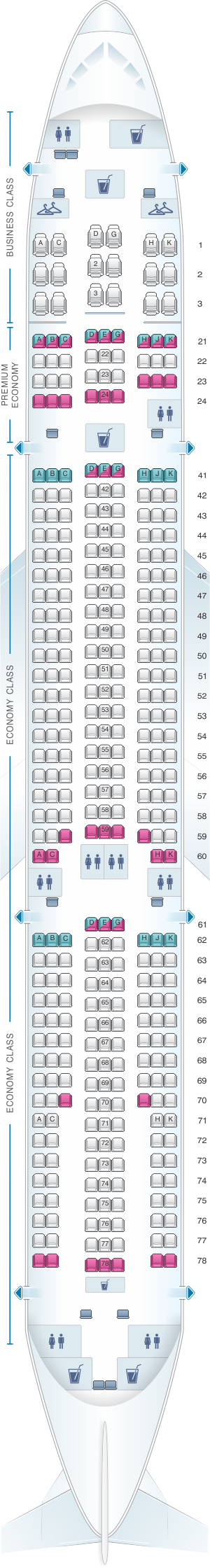 Seat Map Philippine Airlines Airbus A330 300 363pax Seatmaestro