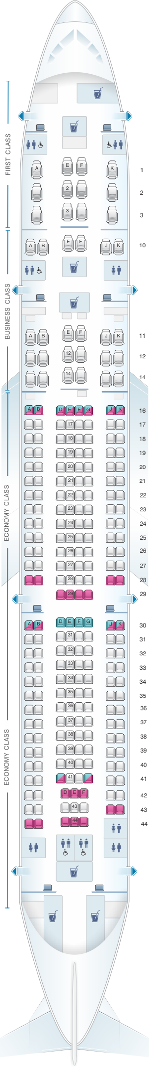 A330 300 Seating Chart