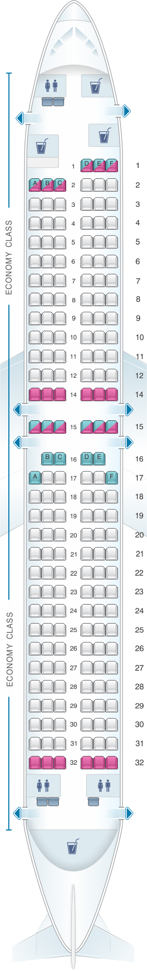 Seat Map Scandinavian Airlines (SAS) Boeing B737 800 | SeatMaestro