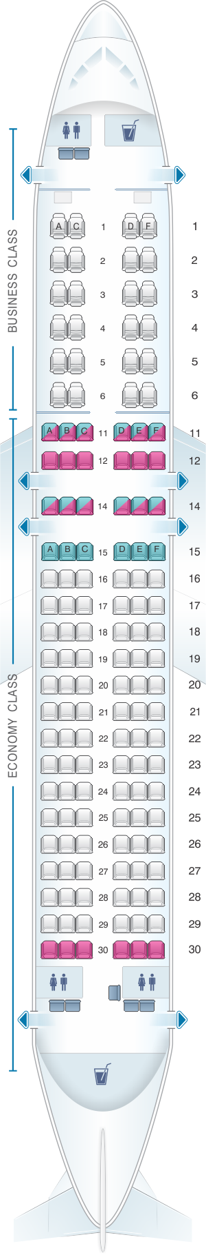 Seat Map South African Airways Airbus A320 200 | SeatMaestro