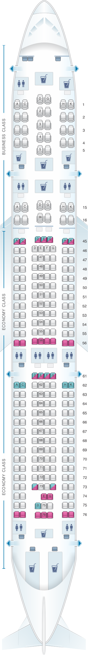 Airbus A340 Seating Plan