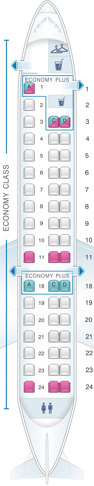 Seat Map United Airlines Embraer Emb 145 Er4 Erj Seatmaestro