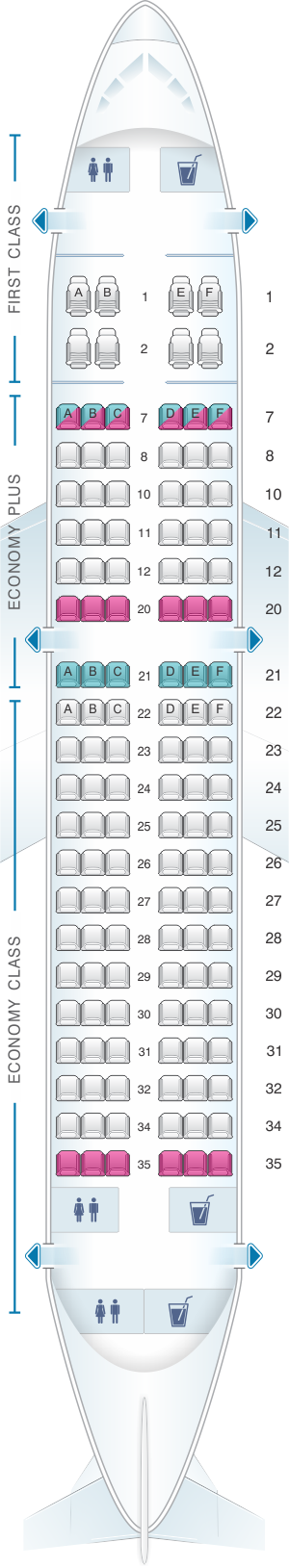 Seat Map United Airlines Airbus A319