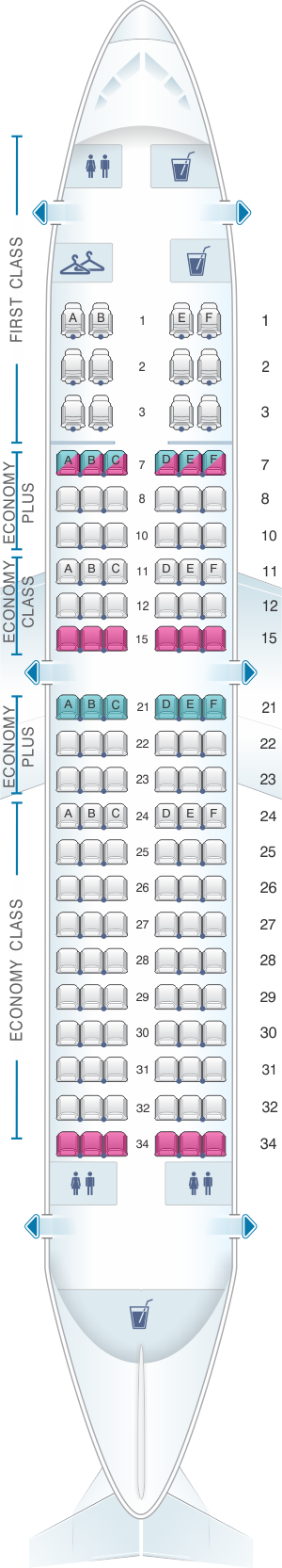 Seat Map United Airlines Boeing B737 700 version 1 | SeatMaestro