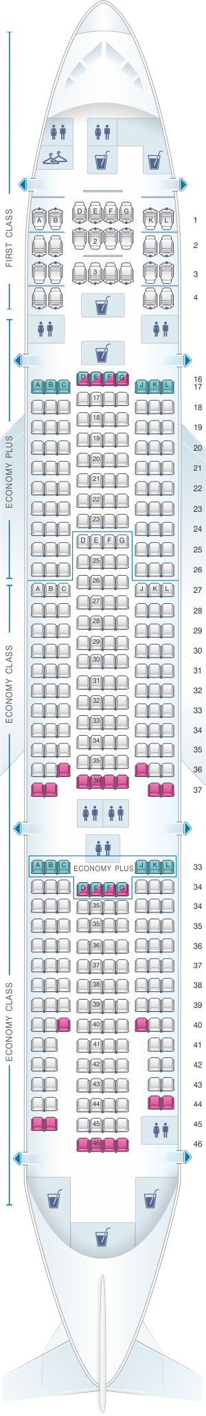 Seat Map United Airlines Boeing B777 200 777 Version 2 Seatmaestro