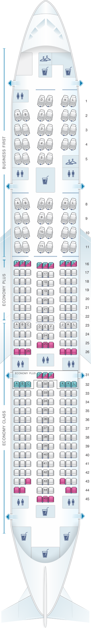 United Airlines Boeing 777 222 Seating Chart