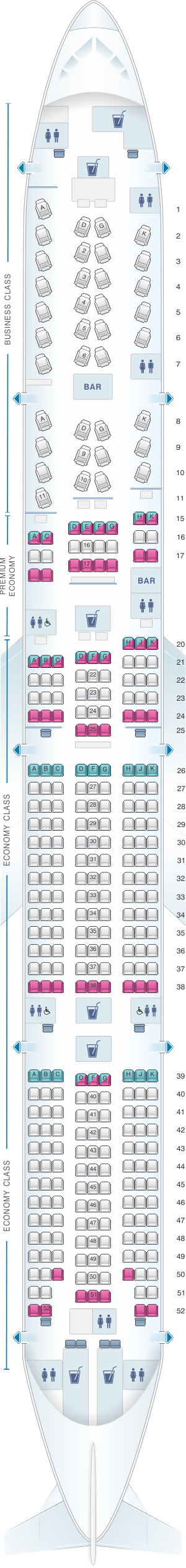 Seat map for Virgin Australia Boeing B777 300