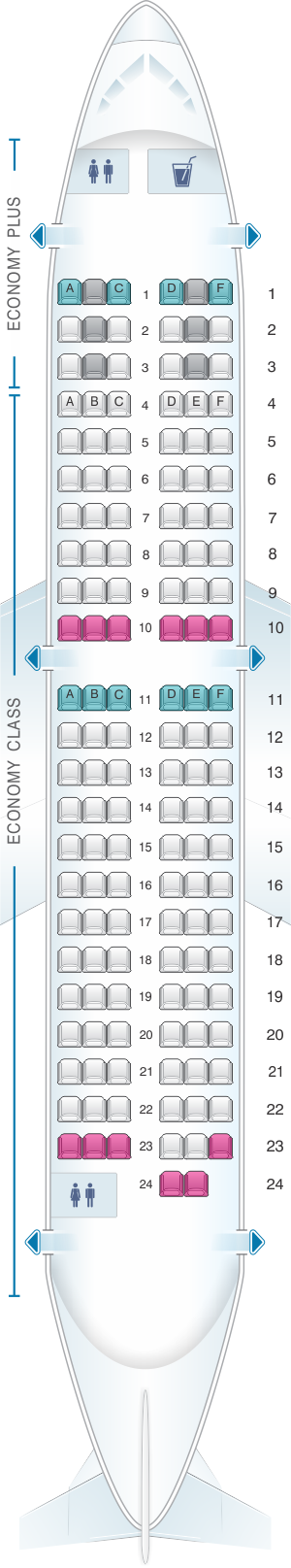 Seat Map Westjet Boeing B737 700