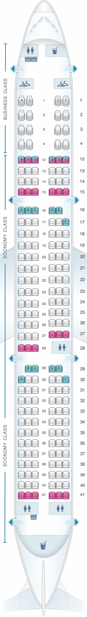 Seat Map Air Canada Airbus A321 200 | SeatMaestro