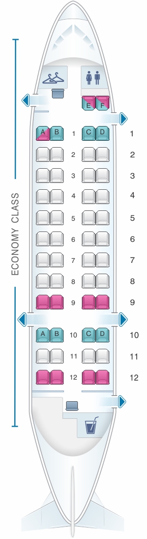 Seat map for QantasLink Dash 8 Q300