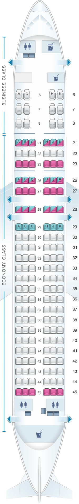 Airbus A320neo Seating Chart