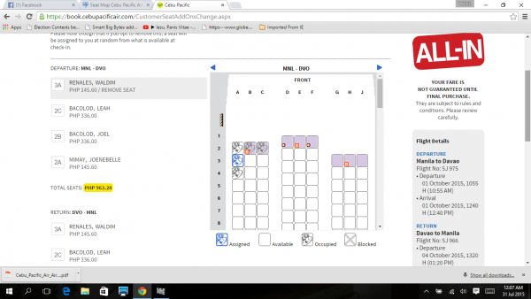 Cebu Pacific Seating Chart