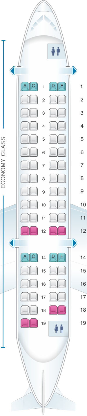 Seat map for Air India CRJ 700