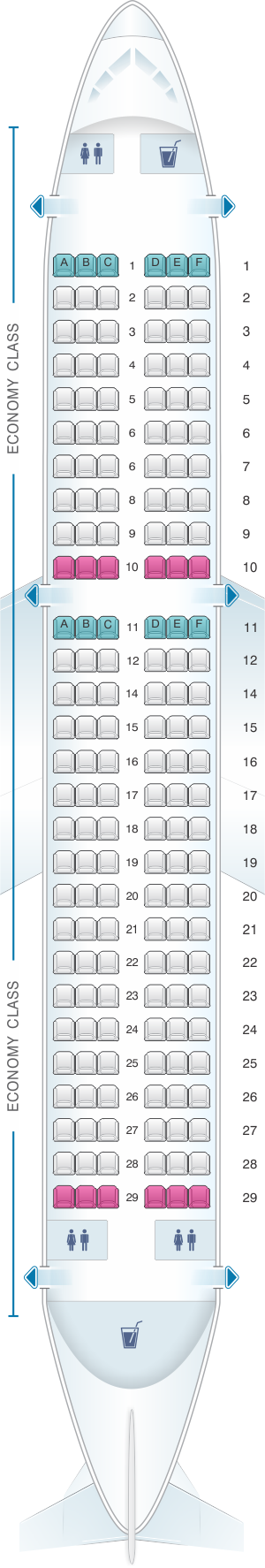 Seat Map Air India Airbus A320 231 Classic Seatmaestro