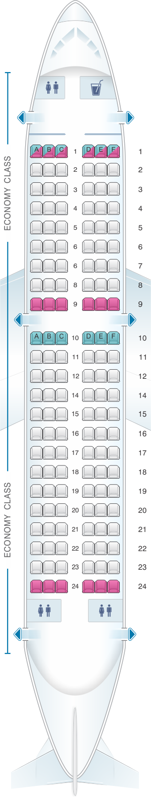 Seat map for Air Moldova Airbus A319
