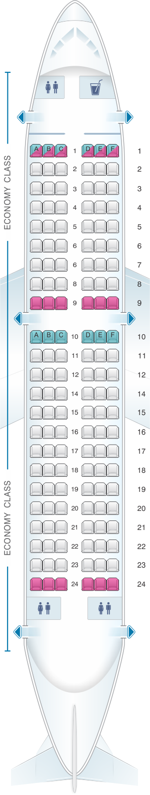 Airbus A319 Twin Jet Seating Chart