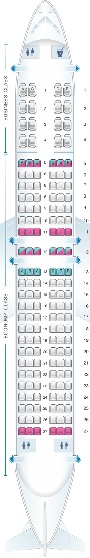 Seat Map Caribbean Airlines Boeing B737