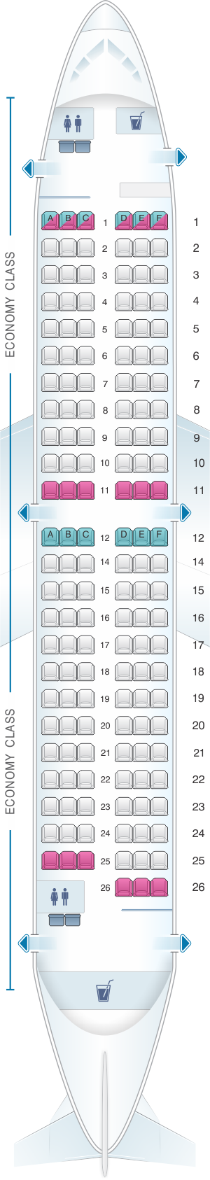 Seat map for ASL Airlines France Boeing B737-300 QC