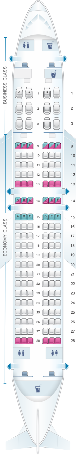 Airbus A320 100 Seating Chart