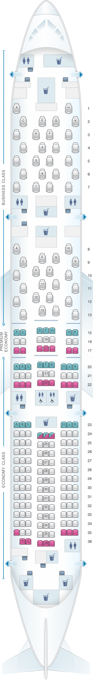 Seat Map Ana All Nippon Airways Boeing B787 9