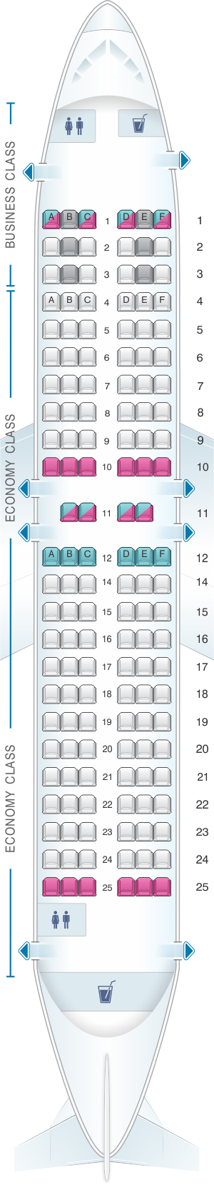 Seat map for airBaltic Boeing B737 300