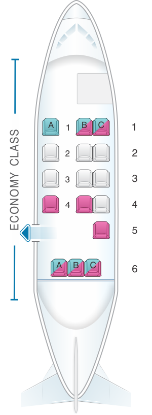 Seat map for Aircalin Twin Otter DHC6