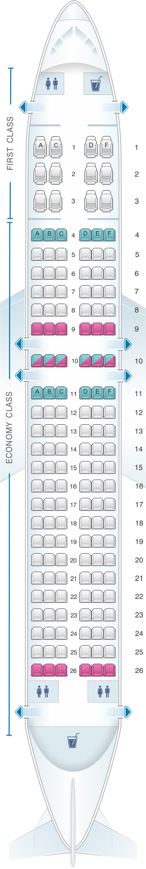 Seat Map American Airlines Airbus A320 Seatmaestro