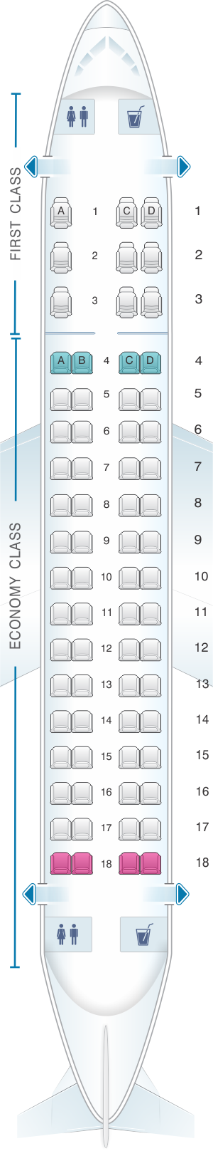 E170 Aircraft Seating Chart