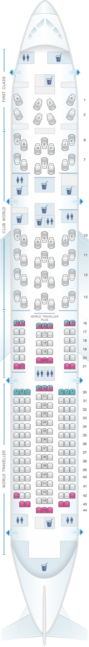 British Airways 787 Seat Map