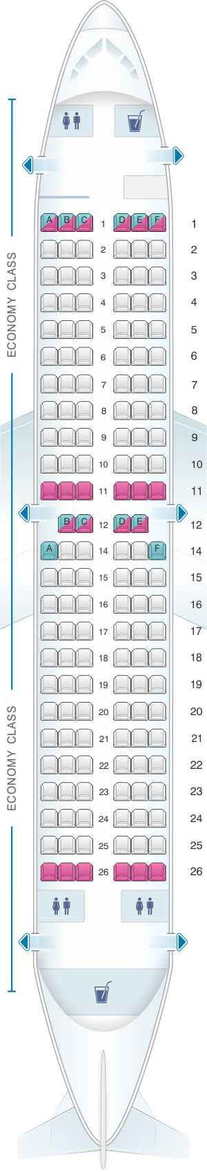 Seat map for Bulgaria Air Boeing B737 300