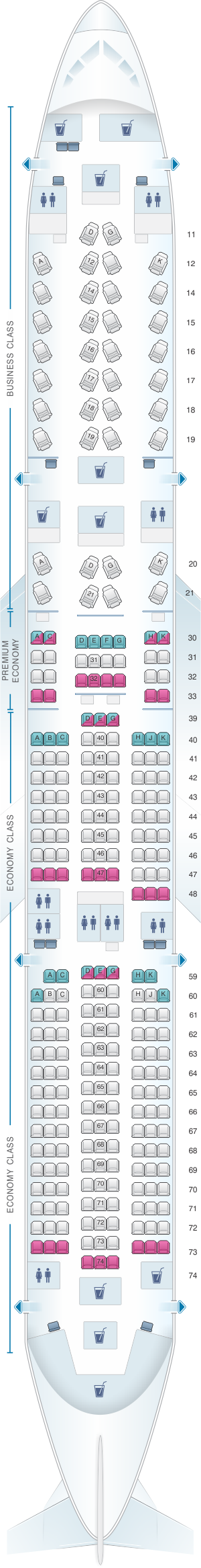 Seat Map Cathay Pacific Airways Airbus A350 900 35g Seatmaestro