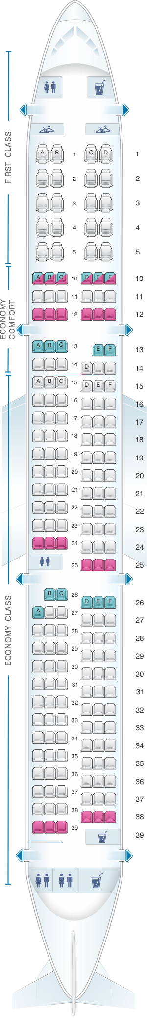 Delta Airbus A320 Seating Chart