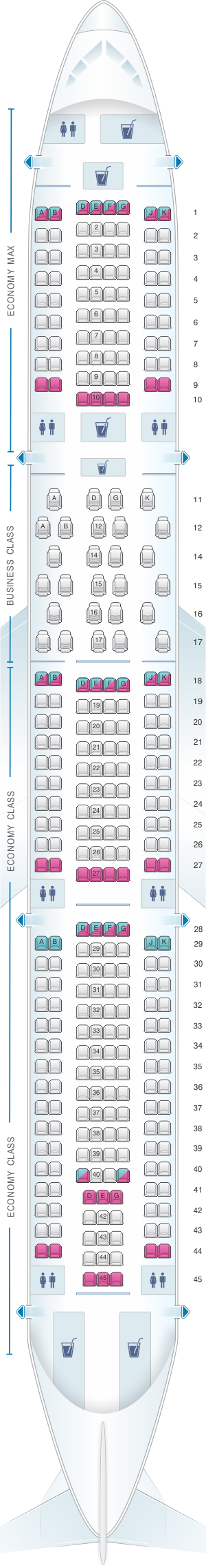 Seat Map Edelweiss Air Airbus A340 313 Seatmaestro