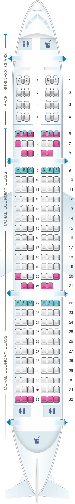 Airbus A321 Jet Seating Chart