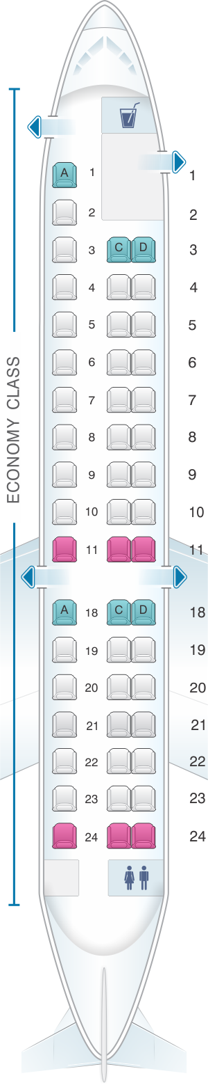 Seat map for ExpressJet Airlines Embraer ERJ145 v2