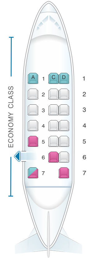 Seat map for Fiji Airways Twin Otters