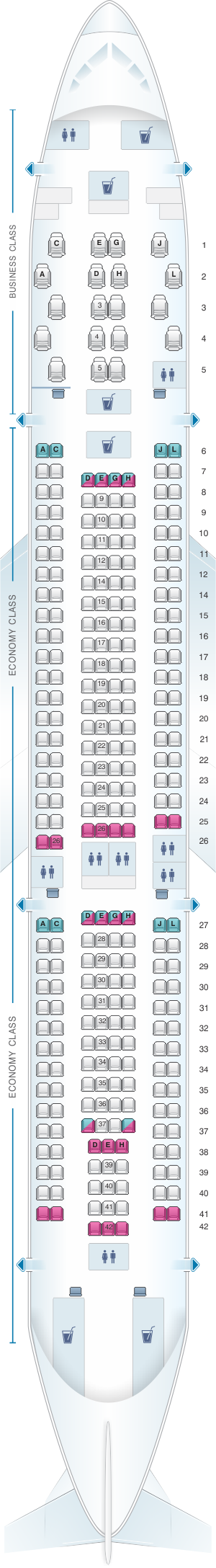 antes de Ondular Comportamiento Seat Map Iberia Airbus A330 200 | SeatMaestro