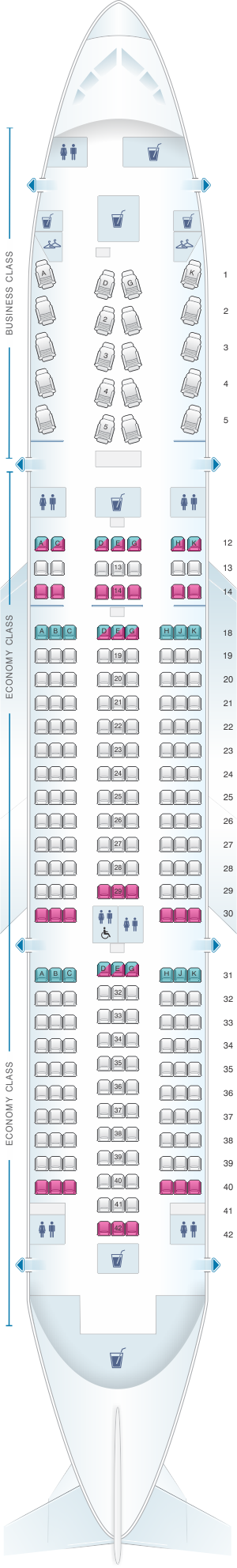Seat map for Air Canada Boeing B787-8 (788) North America