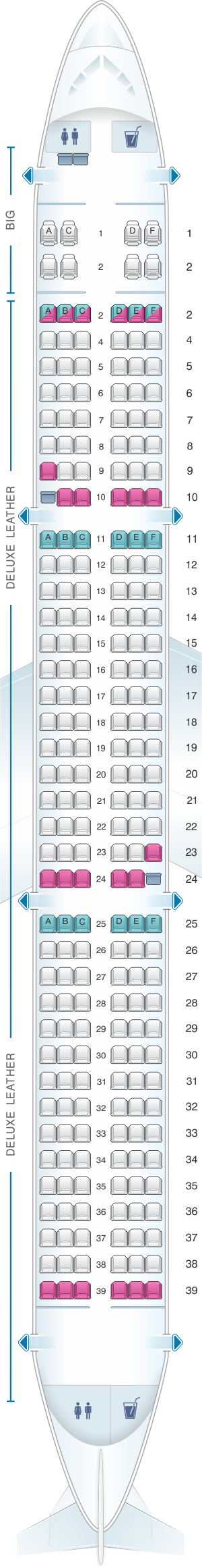 Seat Map Spirit Airlines Airbus A321