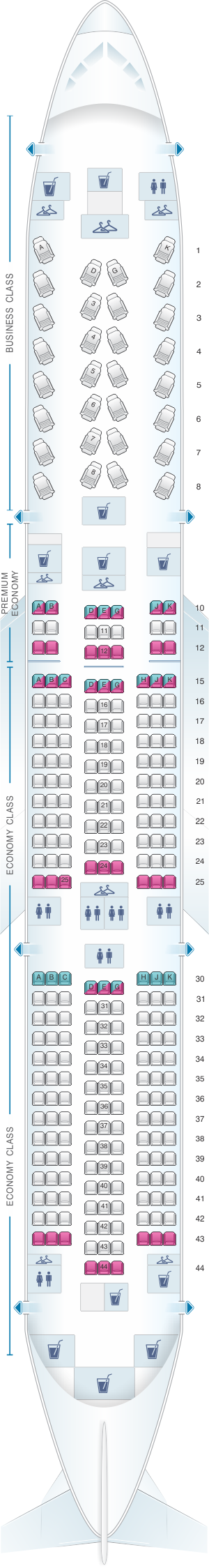 Seat Map Air France Boeing B787 9 Seatmaestro