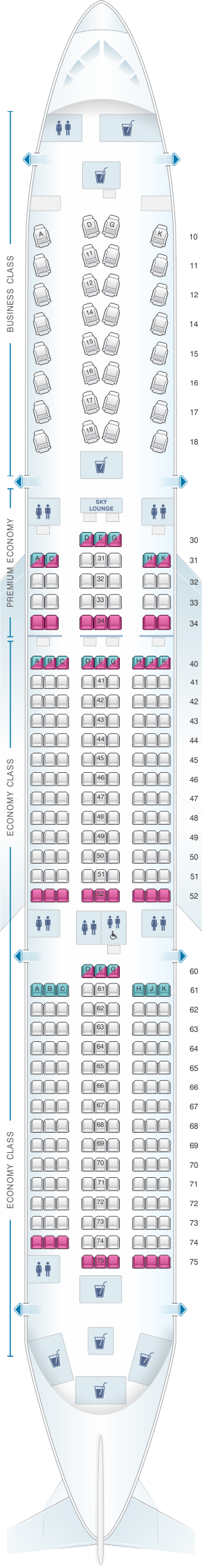 Seat Map China Airlines Airbus A350 900 Seatmaestro