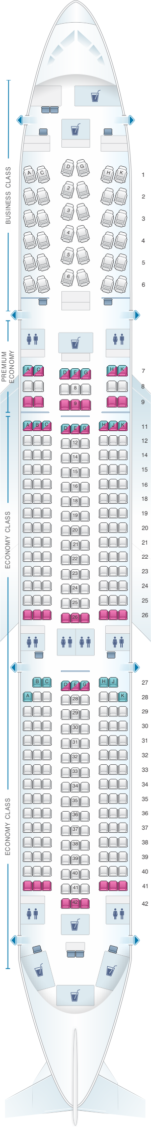 Seat Map Lufthansa Airbus A350 900 Config2 Seatmaestro