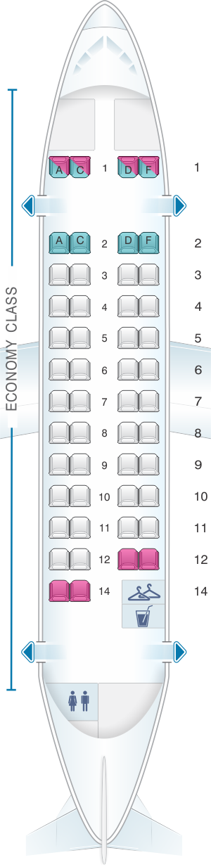 Seat map for Air France ATR 42 500 V1