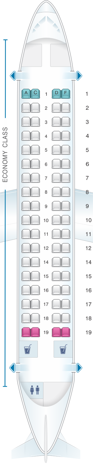 Seat map for Air France ATR 72 600
