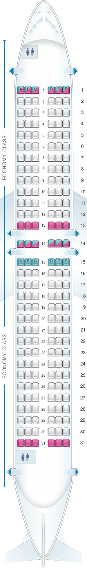 Seat map for Norwegian Boeing B737 800