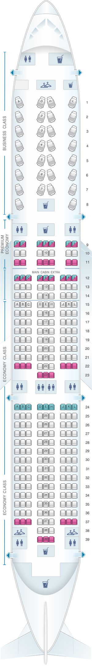 Seat Map American Airlines Boeing B787